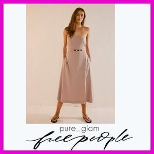 Free People strapless maxi dress in cotton beaded